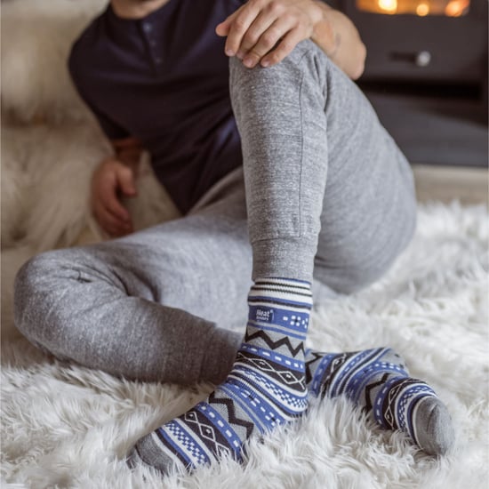 Nordisch gemusterte, rutschfeste Herren-Thermo-Pantoffel-Socken mit Greifern - Image 5