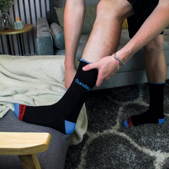 7er-Pack Herren Schwarz / Farbige Ferse und Spitze Tag der Woche Baumwollsocken - Image 5