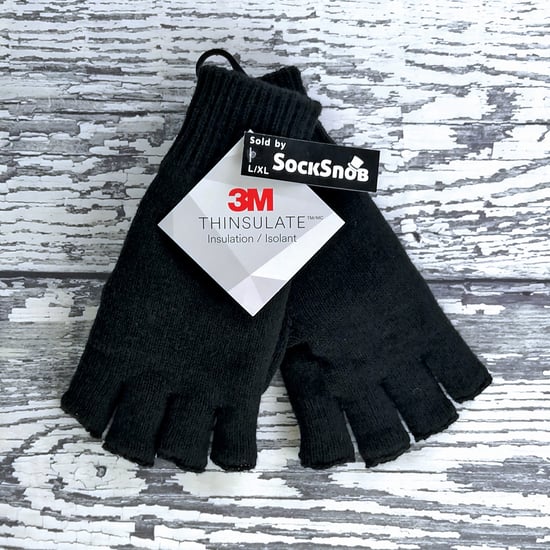 Herren 3M Thinsulate 40 Gramm Thermoisolierung Schwarz Fingerlose Handschuhe - Image 5