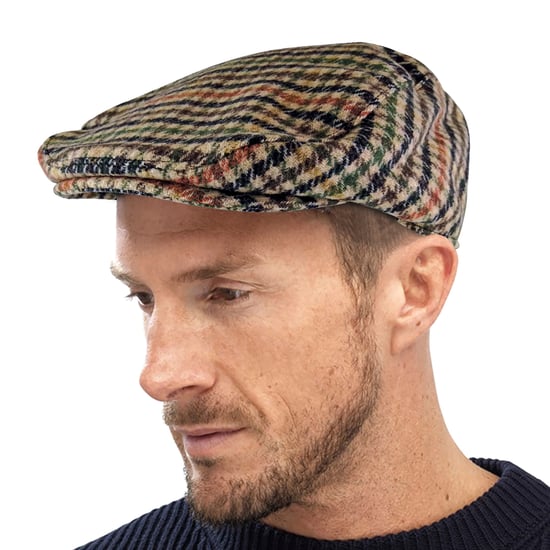 Herren Vintage Hahnentritt karierte Wolle Mischung Newsboy flachen Efeu Hut - GL228A Beige - Image 4