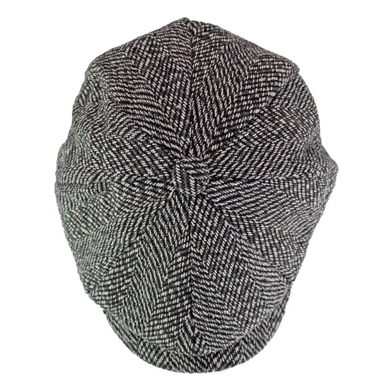 Herringbone-Muster Fleece gefüttert Winter Wolle Newsboy Hut Kappe - Image 4