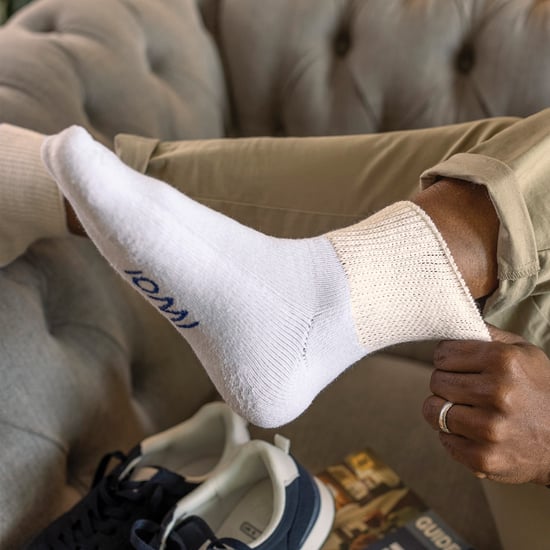 IOMI - 3 Paar Baumwolle gepolstert Diabetiker Socken für geschwollene Füße und Beine - Weiß - Image 4