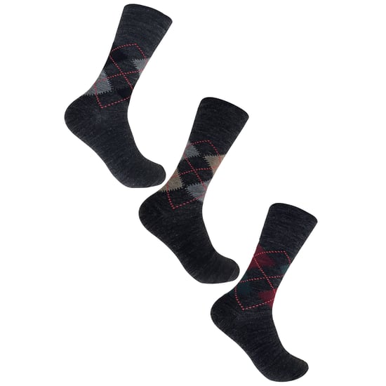 3er-Pack Herren Socken aus nicht elastischer Lammwollmischung mit Muster für den Kreislauf - Image 3