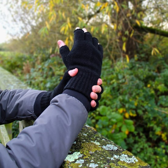 THMO - Herren schwarz 3M Thinsulate Isolierung gefüttert Fingerlose Handschuhe - Image 3