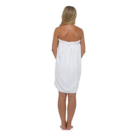 Womens 100% Baumwolle Frottee Spa Badetuch Wrap Dress mit Tasche - Image 3