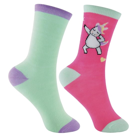 6 Paar Multipack Pastell Neuheit Mädchen Einhorn Socken - Image 3