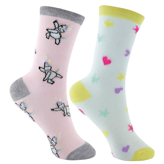 6 Paar Multipack Pastell Neuheit Mädchen Einhorn Socken - Image 4
