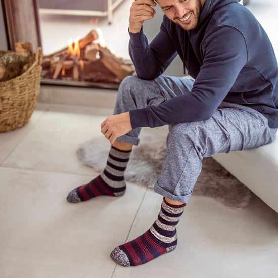 HEAT HOLDERS - Herren gestreifte Fleece gefütterte rutschfeste dicke Slipper Socken - Image 3