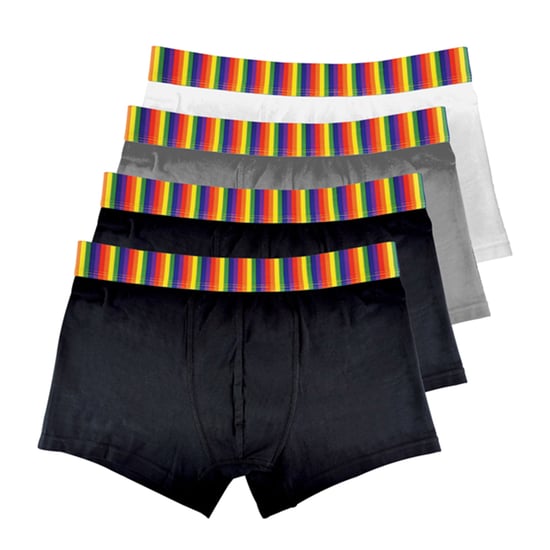 4 Pack Herren Multipack weiche Baumwolle Neuheit gestreiften Regenbogen Boxershorts Unterwäsche - Regenbogen - Image 3