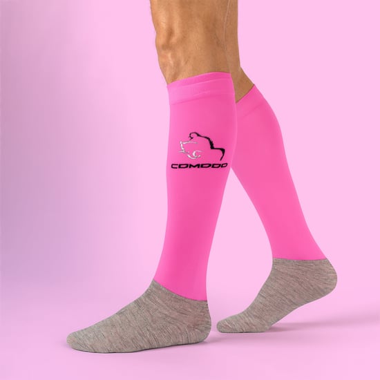 COMODO - Femme Chaussettes Equitation | Chaussettes Hautes Longues pour Eté - Rose Néon - Image 3