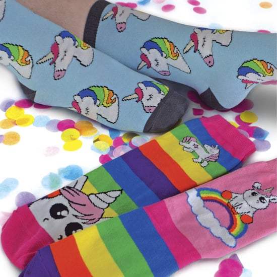 Damen gestreifte Regenbogen Einhorn Socken | 3 Paare | Socken Snob - Image 3
