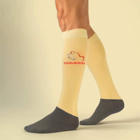 COMODO - Femme Chaussettes Equitation | Chaussettes Hautes Longues pour Eté - Jaune - Image 3