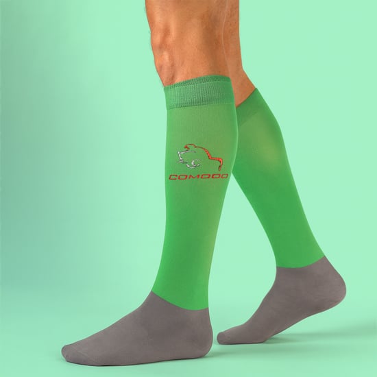 COMODO - Femme Chaussettes Equitation | Chaussettes Hautes Longues pour Eté - Néon Vert - Image 3