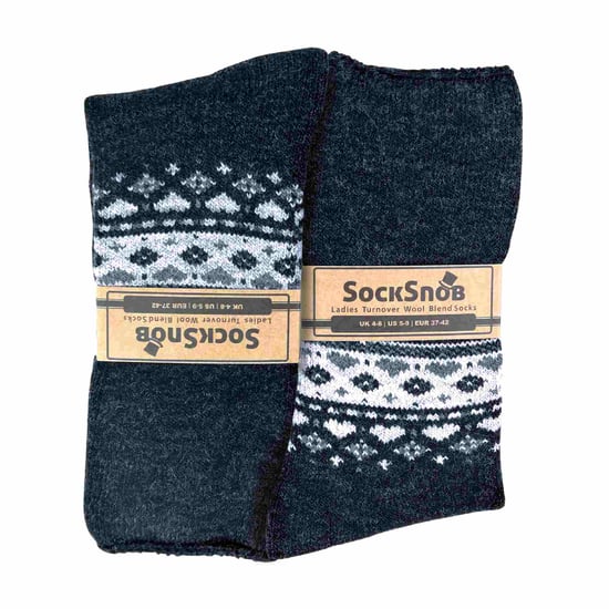 Sock Snob Damen Turn Over Top Warme Thermo-Winter-Nordic-Bettsocken - Image 2