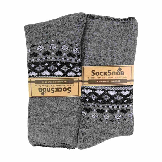 Sock Snob Damen Turn Over Top Warme Thermo-Winter-Nordic-Bettsocken - Image 2