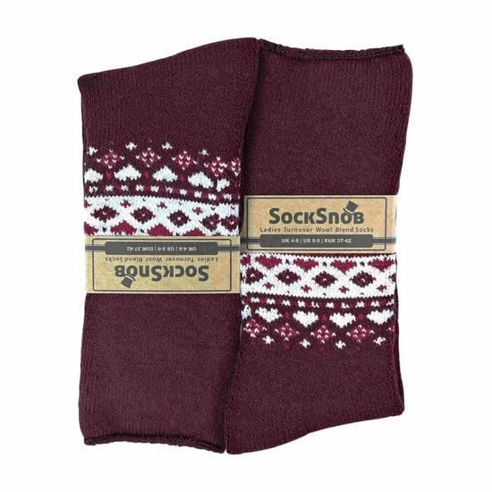 Sock Snob Damen Turn Over Top Warme Thermo-Winter-Nordic-Bettsocken - Image 2