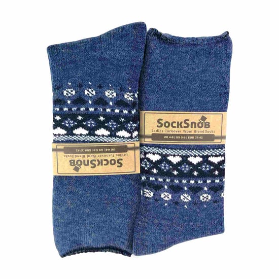 Sock Snob Damen Turn Over Top Warme Thermo-Winter-Nordic-Bettsocken - Image 2