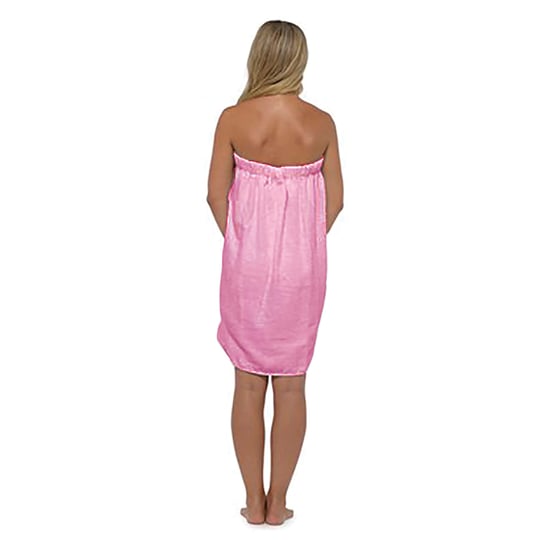 Womens 100% Baumwolle Frottee Spa Badetuch Wrap Dress mit Tasche - Image 3
