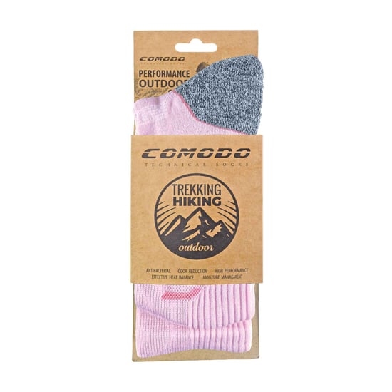 COMODO - Randonnée Trekking | Légères Respirantes en Bambou | Homme et Femme - Rose - Gris - Image 2