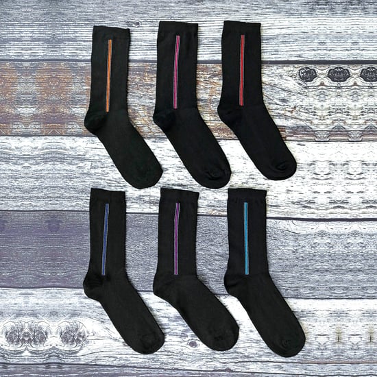 6 Paar Herren formelle gemusterte farbige Baumwollsocken - Image 4