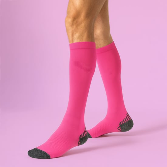 COMODO - 1 Paire Chaussettes Genou Sport Running Contention Homme Femme - Rose Néon - Image 3