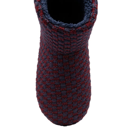 DUNLOP - Herren-Pelz-Sherpa-Gedächtnis-Schaumstoff-Pantoffelstiefel (8, Navy/Burgund) - Image 4