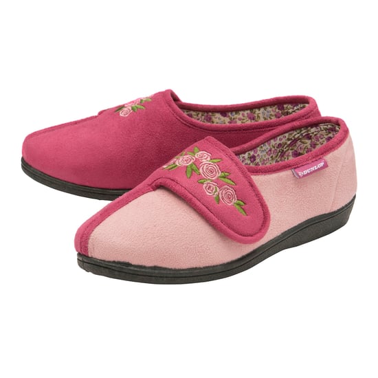 Dunlop - Ladies Adjustable Wide Fit Memory Foam Floral Velcro Hausschuhe für ältere Frauen - Image 3