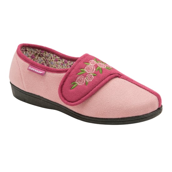 Dunlop - Ladies Adjustable Wide Fit Memory Foam Floral Velcro Hausschuhe für ältere Frauen - Image 4