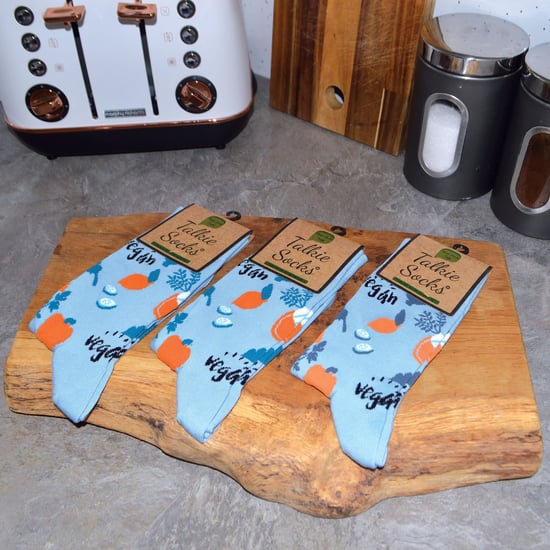 TALKIE SOCKS - Herren & Damen Neuheit Baumwolle Blau Vegetable Vegan Socken - Image 3