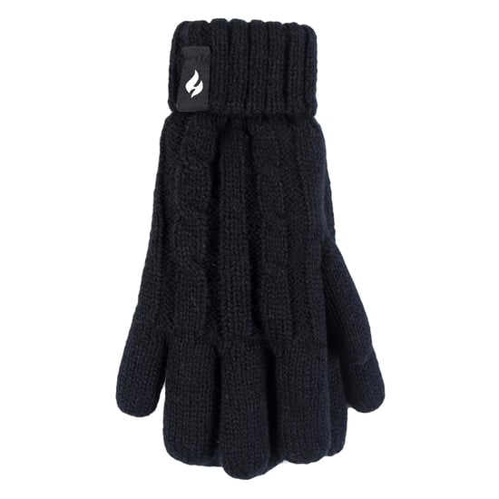 Wärmehalter - Girls Bobble Pom Pom Hat and Gloves Set | Turn Over Cuff Hat & Cable Knit Gloves Style - Schwarz - Image 4