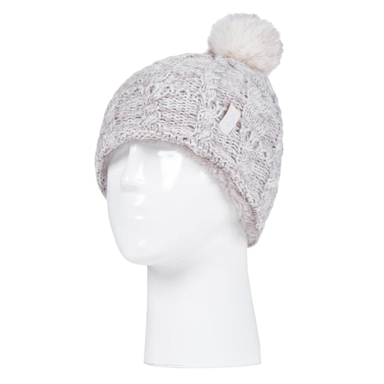 Wärmehalter - Set aus Bommelmütze und Handschuhen für Mädchen | Mütze mit umgeschlagener Manschette und Kabelstrickhandschuhe - Haferflocken-Twist - Image 3