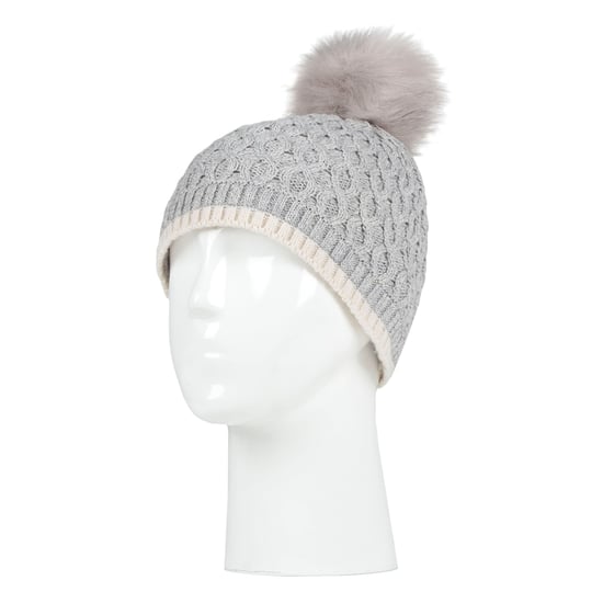 Heat Holders - Thermoisolierte Pom Pom Bommelmütze und Handschuhe für Mädchen | Bunte Pastellfarben - Wolkengrau - Image 3