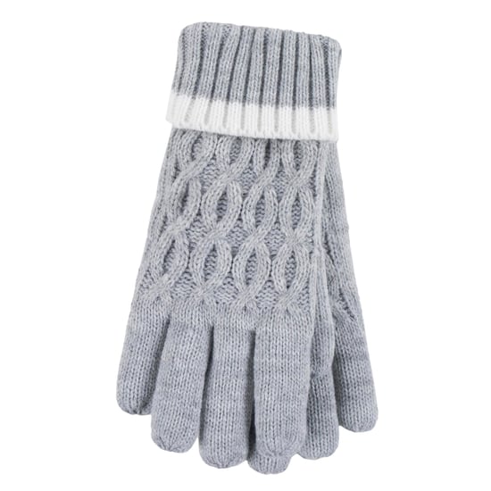 Heat Holders - Thermoisolierte Pom Pom Bommelmütze und Handschuhe für Mädchen | Bunte Pastellfarben - Wolkengrau - Image 4