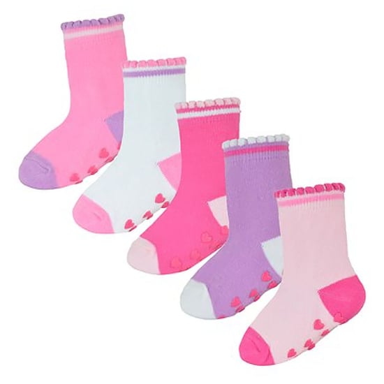 Rutschfeste Baby Mädchen Fersen- und Zehensocken | 10 Paar Multipack | Niedliche und weiche Kleinkindersocken mit Griffen - Style 1 - Image 3