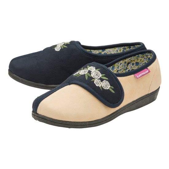 Dunlop - Ladies Adjustable Wide Fit Memory Foam Floral Velcro Hausschuhe für ältere Frauen - Image 3
