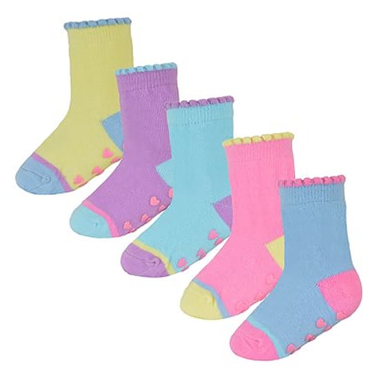 Rutschfeste Baby Mädchen Fersen- und Zehensocken | 10 Paar Multipack | Niedliche und weiche Kleinkindersocken mit Griffen - Style 1 - Image 4