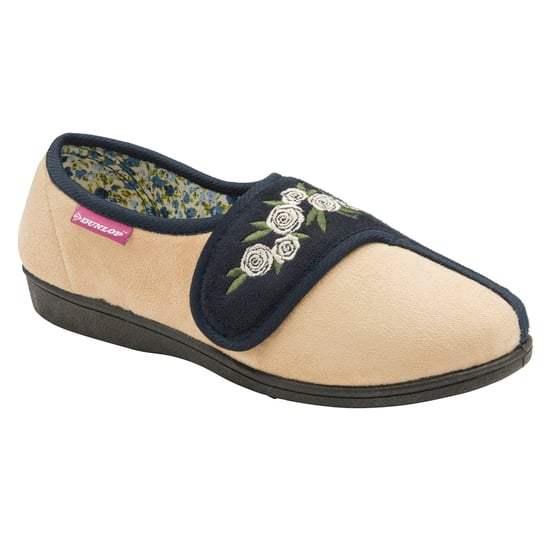 Dunlop - Ladies Adjustable Wide Fit Memory Foam Floral Velcro Hausschuhe für ältere Frauen - Image 4