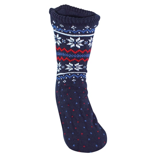 Herren Winter Warm Weihnachten Bootie Socken | Fairisle Muster | Für kaltes Wetter - Navy Fairisle - Image 4