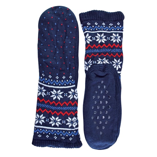 Herren Winter Warm Weihnachten Bootie Socken | Fairisle Muster | Für kaltes Wetter - Navy Fairisle - Image 5