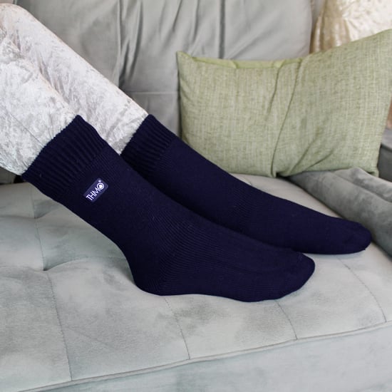 3 Paar Multipack Kinder Thermosocken | THMO | Gerippte weiche Top Fleece flauschige innere warme Socken für Jungen & Mädchen - Marine - Image 4