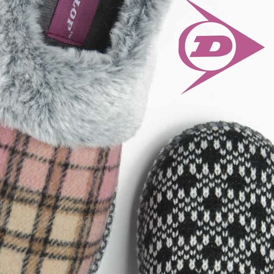 Dunlop - Damen niedlich kuschelig Plüsch Memory Foam gestrickt Hausschuhe mit offenen Rücken Mules - Image 4