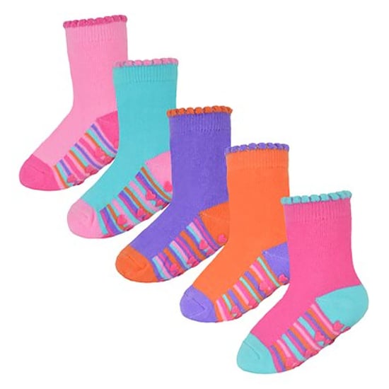 Rutschfeste Baby Mädchen Fersen- und Zehensocken | 10 Paar Multipack | Niedliche und weiche Kleinkindersocken mit Griffen - Style 2 - Image 4