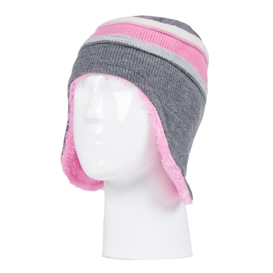 Wärmehalter - Mädchen Winter Warm Pom Pom Bobble Beanie Mütze und Handschuhe Set - Pebble Grey - Image 3