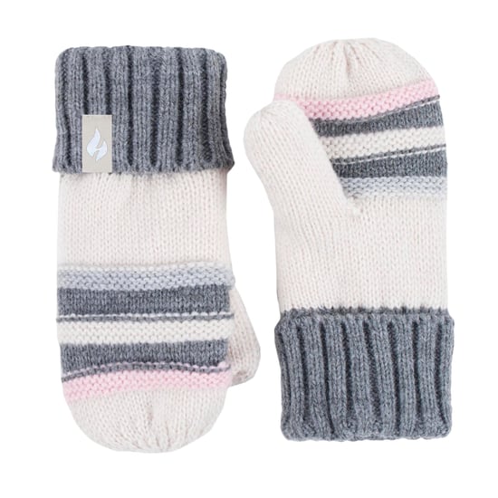 Wärmehalter - Mädchen Winter Warm Pom Pom Bobble Beanie Mütze und Handschuhe Set - Buttercream - Image 4