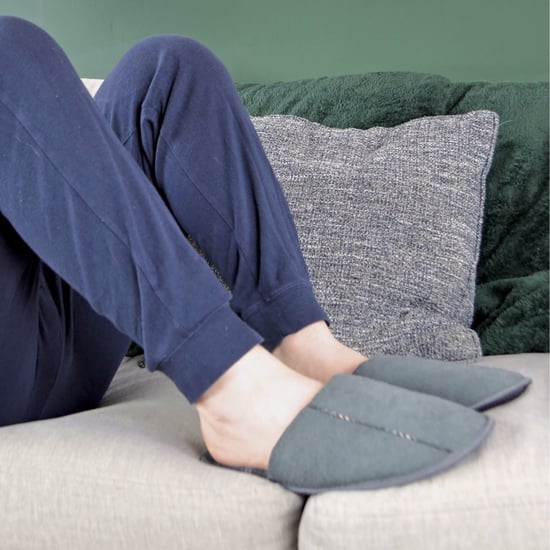 Slipper Snob - Mens Indoor Slip On Mule Hausschuhe | Plain Top Checked Sole | Memory Foam - Grau - Image 3