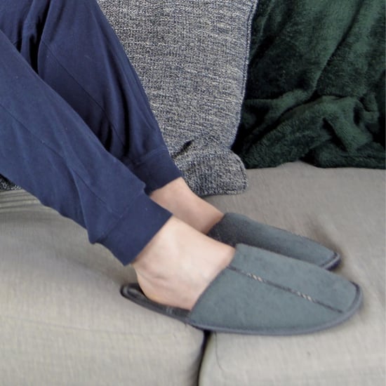 Slipper Snob - Mens Indoor Slip On Mule Hausschuhe | Plain Top Checked Sole | Memory Foam - Grau - Image 4