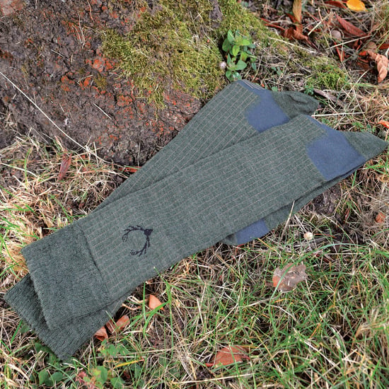 COMODO - Unisex Chaussettes Hautes Laine Merinos pour Randonnée - Vert Kaki - Image 3