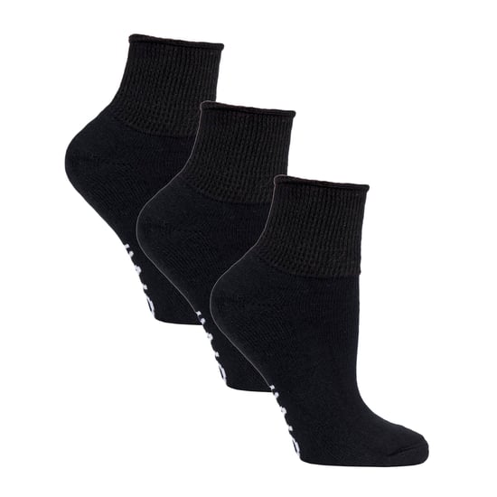12 Paar Pack Diabetiker Socken ganzjährig Bundle Set | IOMI | Extra breite Socken für geschwollene Knöchel, Beine & Füße | Crew Ankle Trainer Diabetiker Socken in Baumwolle & Bambus - Schwarz - Image 4