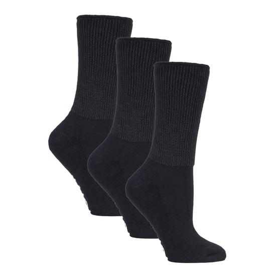 12 Paar Pack Diabetiker Socken ganzjährig Bundle Set | IOMI | Extra breite Socken für geschwollene Knöchel, Beine & Füße | Crew Ankle Trainer Diabetiker Socken in Baumwolle & Bambus - Schwarz - Image 5