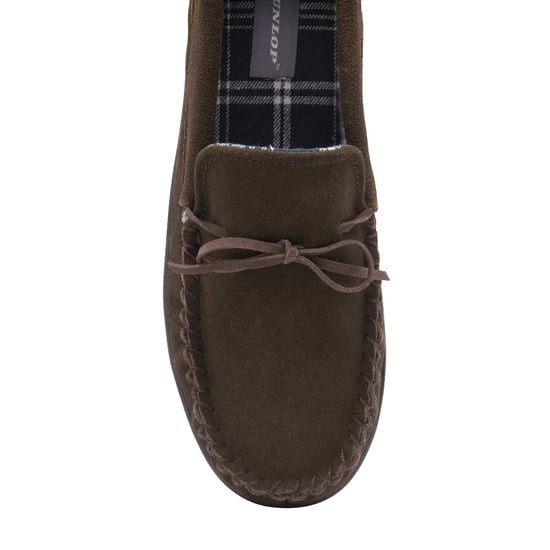 DUNLOP - Herren Hausschuhe aus echtem Wildleder mit Fleece gefüttert (9, Dunkelbraun) - Image 2